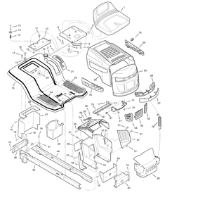 Chassis And Hood Diagram and Parts List for 465617X51A 2007 Briggs and Stratton Lawn Tractor
